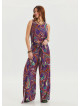 Boat Neck Backless Purple Authentic Jumpsuit 4535